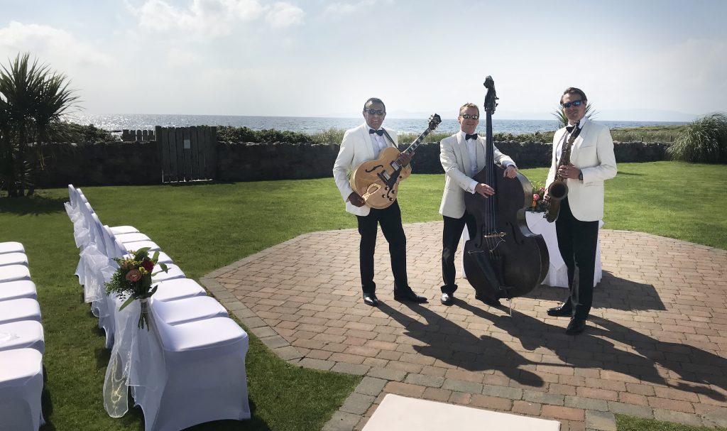 waterside hotel wedding entertainment with the Rith Trio wedding band