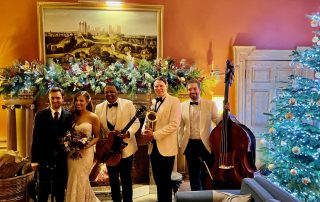 Gilmerton House Christmas wedding with the Ritz Trio