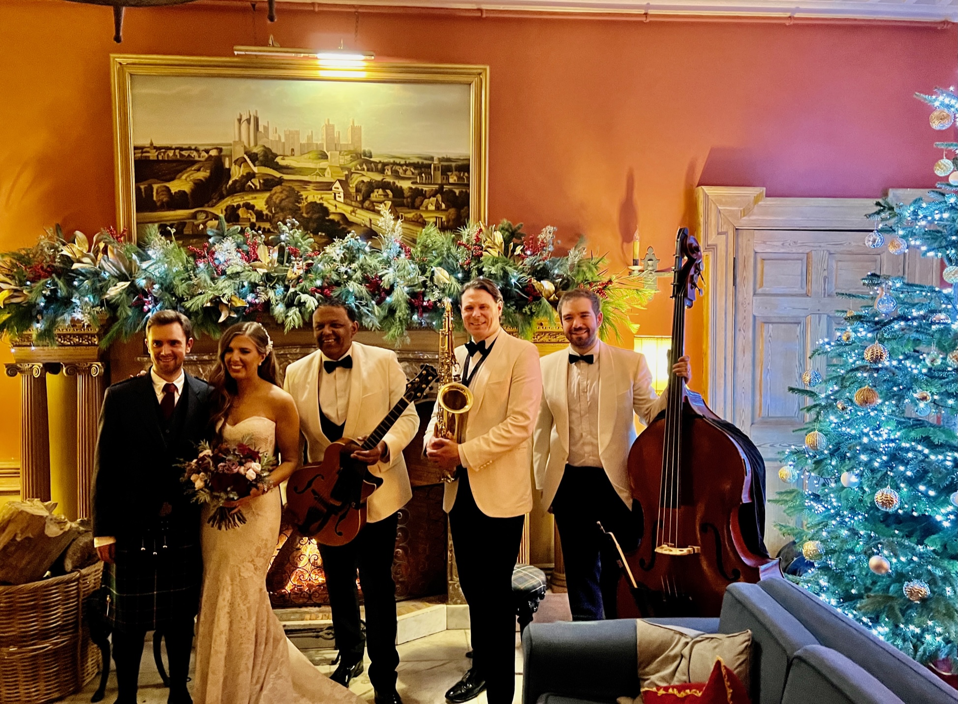 Gilmerton House Christmas wedding with the Ritz Trio