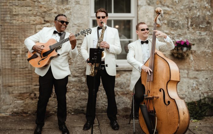 Ritz Trio playing at a wedding at Harburn House